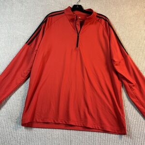 Adidas Golf Pullover Men's L Red Layering Shirt 1/4 Zip Performance‎ Stretch